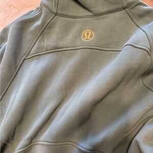 Lululemon Green Hoodie scuba quarter zip